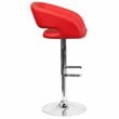 Home Square Faux Leather Adjustable Bar Stool in Red Finish - Set of 3
