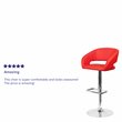 Home Square Faux Leather Adjustable Bar Stool in Red Finish - Set of 3