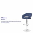 Home Square Fabric Adjustable Swivel Bar Stool in Blue Finish - Set of 3