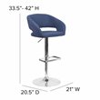 Home Square Fabric Adjustable Swivel Bar Stool in Blue Finish - Set of 3
