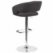Home Square Fabric Adjustable Swivel Bar Stool in Black Finish - Set of 3