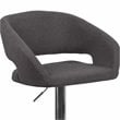 Home Square Fabric Adjustable Swivel Bar Stool in Black Finish - Set of 3