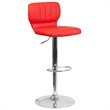 Home Square Faux Leather Vinyl Upholstery Bar Stool in Red - Set of 3