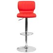 Home Square Faux Leather Vinyl Upholstery Bar Stool in Red - Set of 3