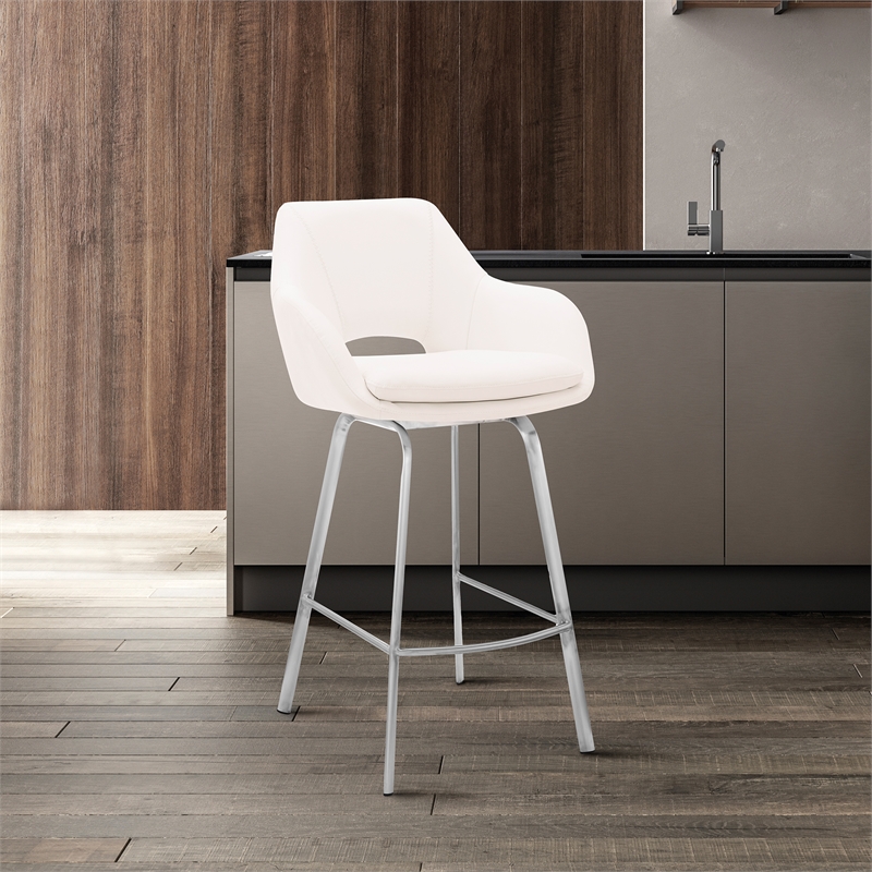 Home Square 3 Piece Faux leather/Stainless Steel 26