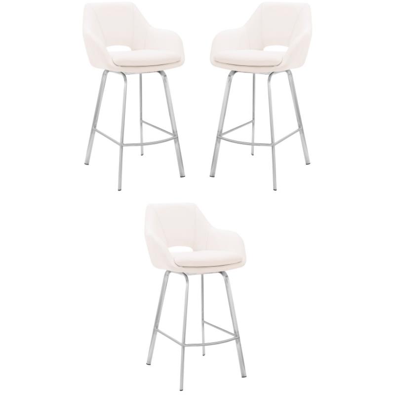 Home Square 3 Piece Faux leather/Stainless Steel 26