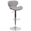 Home Square Charcoal Fabric Adjustable Bar Stool in Gray Finish - Set of 3