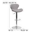 Home Square Charcoal Fabric Adjustable Bar Stool in Gray Finish - Set of 3