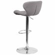 Home Square Charcoal Fabric Adjustable Bar Stool in Gray Finish - Set of 3