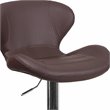 Home Square Adjustable Vinyl Upholstery Bar Stool in Brown - Set of 3