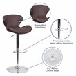 Home Square Adjustable Vinyl Upholstery Bar Stool in Brown - Set of 3