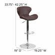 Home Square Adjustable Vinyl Upholstery Bar Stool in Brown - Set of 3