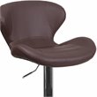 Home Square Adjustable Vinyl Upholstery Bar Stool in Brown - Set of 3