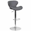 Home Square Adjustable Vinyl Upholstery Bar Stool in Gray - Set of 3