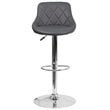 Home Square Adjustable Quilted Bucket Seat Bar Stool in Gray - Set of 3