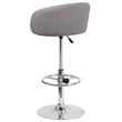 Home Square Fabric Adjustable Bar Stool in Gray Finish - Set of 3