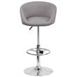 Home Square Fabric Adjustable Bar Stool in Gray Finish - Set of 3