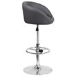 Home Square Adjustable Vinyl Upholstery Bar Stool in Gray Finish - Set of 3