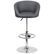 Home Square Adjustable Vinyl Upholstery Bar Stool in Gray Finish - Set of 3