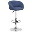 Home Square Fabric Adjustable Bar Stool in Blue Finish - Set of 3