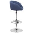 Home Square Fabric Adjustable Bar Stool in Blue Finish - Set of 3