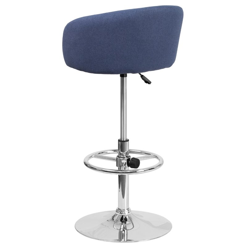 Home Square Fabric Adjustable Bar Stool in Blue Finish - Set of 3