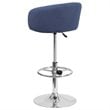 Home Square Fabric Adjustable Bar Stool in Blue Finish - Set of 3