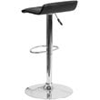 Home Square Faux Leather Adjustable Low Back Bar Stool in Black - Set of 3