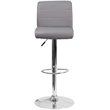 Home Square Vinyl Upholstery Bar Stool in Gray Finish - Set of 3