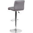 Home Square Vinyl Upholstery Bar Stool in Gray Finish - Set of 3