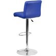 Home Square Faux Leather Adjustable Bar Stool in Blue - Set of 3