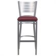 Home Square Bar Stool in Burgundy and Silver Finish - Set of 3
