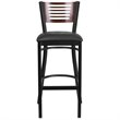 Home Square Restaurant Bar Stool in Black and Walnut - Set of 3