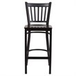 Home Square Metal Restaurant Bar Stool in Black & Walnut Finish - Set of 3