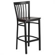 Home Square Restaurant Bar Stool in Black and Walnut Finish - Set of 3