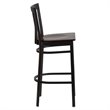 Home Square Restaurant Bar Stool in Black and Walnut Finish - Set of 3