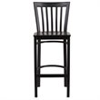 Home Square Restaurant Bar Stool in Black and Walnut Finish - Set of 3