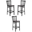 Home Square Restaurant Bar Stool in Black and Walnut Finish - Set of 3
