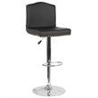 Home Square Bellagio Leather Adjustable Bar Stool in Black - Set of 3
