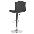 Home Square Bellagio Leather Adjustable Bar Stool in Black - Set of 3