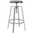 Home Square Toledo Metal Adjustable Bar Stool in Chrome - Set of 3