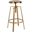 Home Square Toledo Metal Adjustable Bar Stool in Gold - Set of 3