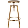 Home Square Toledo Metal Adjustable Bar Stool in Gold - Set of 3