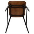 Home Square Rustic Steel Frame Wooden Bar Stool in Mahogany - Set of 3
