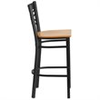 Home Square Restaurant Bar Stool in Black and Natural Finish - Set of 3
