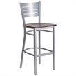 Home Square Bar Stool in Walnut and Silver Finish - Set of 3