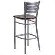 Home Square Bar Stool in Walnut and Silver Finish - Set of 3