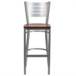 Home Square Bar Stool in Cherry and Silver Finish - Set of 3