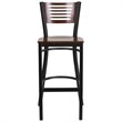 Home Square Restaurant Wood Bar Stool in Black & Walnut - Set of 3