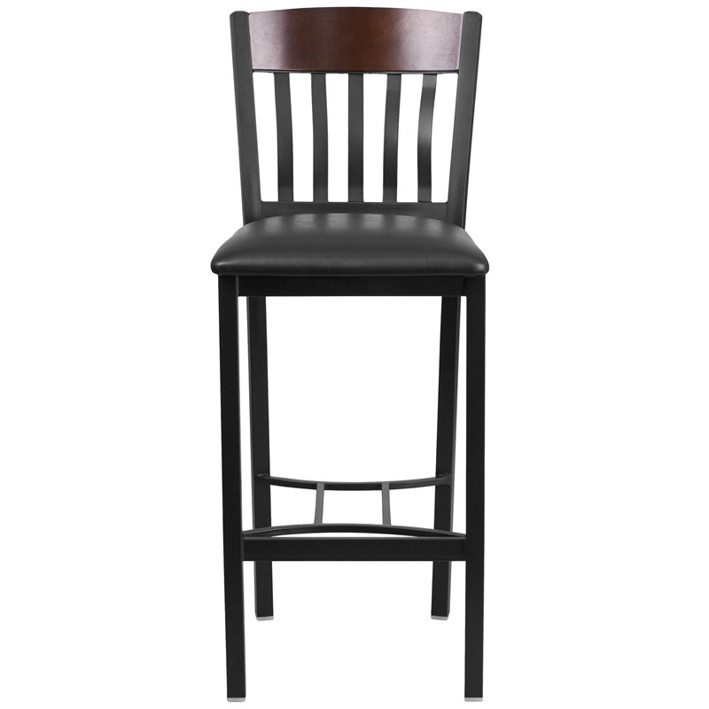 Home Square Wooden Restaurant Bar Stool in Black Finish - Set of 3